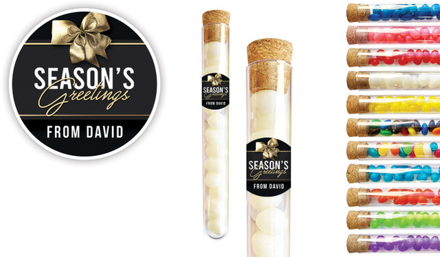 Glossy Gift Black Christmas Personalised Test Tubes