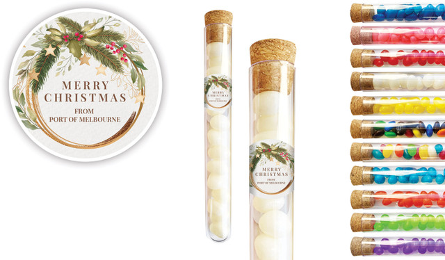 Golden Wreath Christmas Personalised Test Tubes