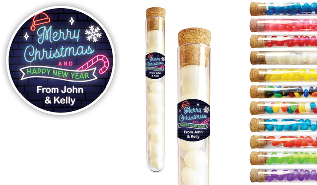 Neon Christmas Personalised Test Tubes