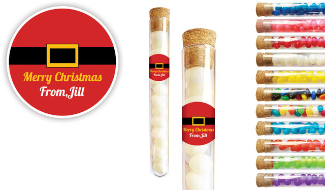 Santa Belt Christmas Personalised Test Tubes