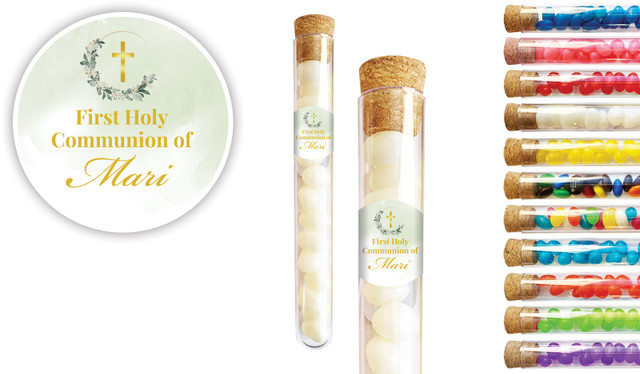 Greenery Hoop Communion Personalised Test Tubes