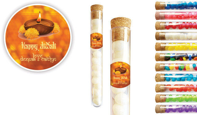 Bokeh Candle Diwali Personalised Test Tubes