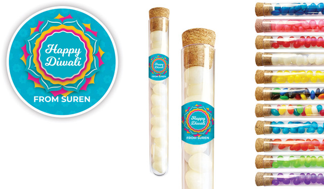 Bright Blue Diwali Personalised Test Tubes