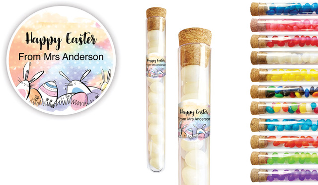 Rainbow Bunnies Easter Personalised Test Tubes