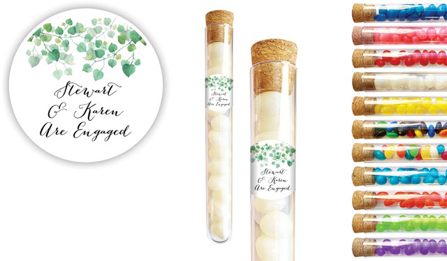Hanging Leaves Engagement Personalised Test Tubes