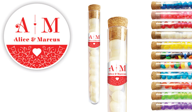 Ornamental Monogram Engagement Personalised Test Tubes
