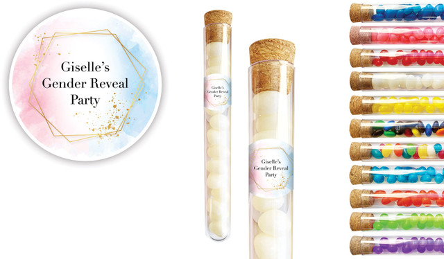 Hexagon Gender Reveal Personalised Test Tubes