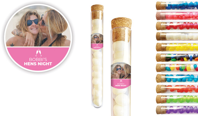 A Photo With Right Box Hens Night Personalised Test Tubes