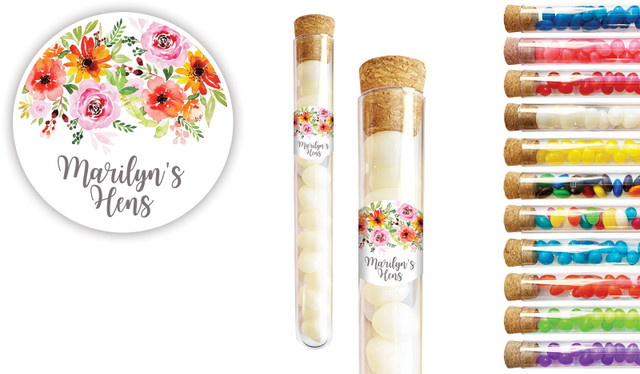 Beautiful Florals Hens Night Personalised Test Tubes