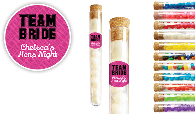 Team Bride Hens Night Personalised Test Tubes