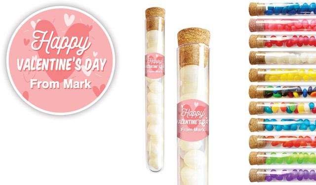 Fun Hearts Valentines Day Personalised Test Tubes