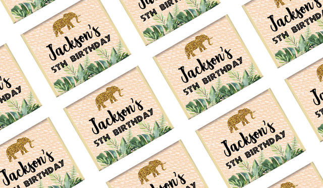 Jungle Gold Birthday Custom Mini Chocolates