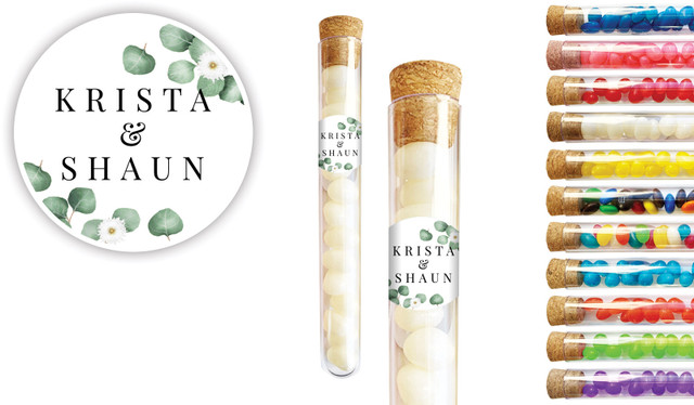 Eucalyptus Wedding Personalised Test Tubes