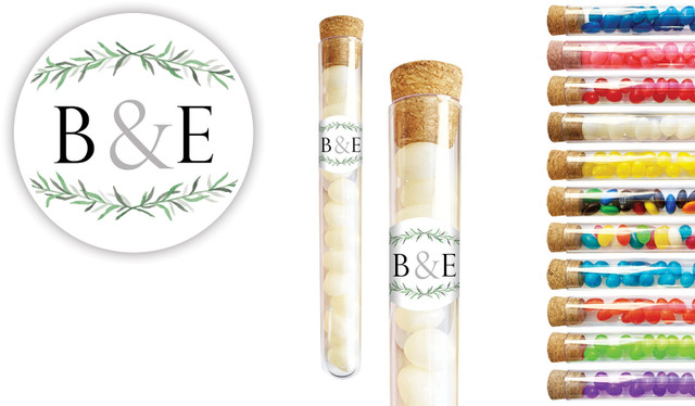 Green Branches Wedding Personalised Test Tubes