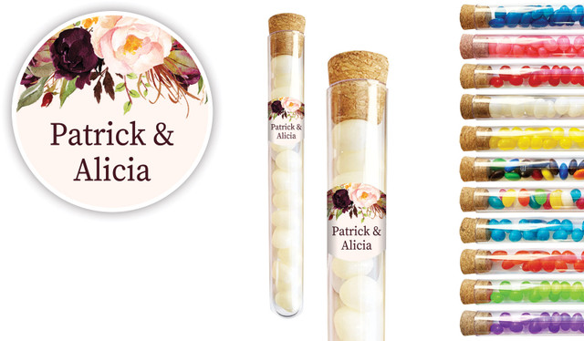 Hanging Flowers Wedding Personalised Test Tubes