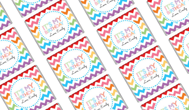 Chevron Rainbow Birthday Mini Chocolates