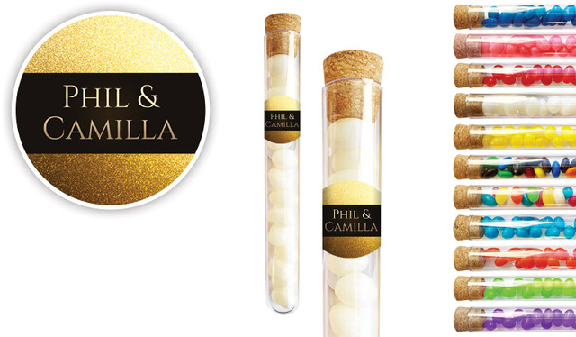 Solid Gold Wedding Personalised Test Tubes