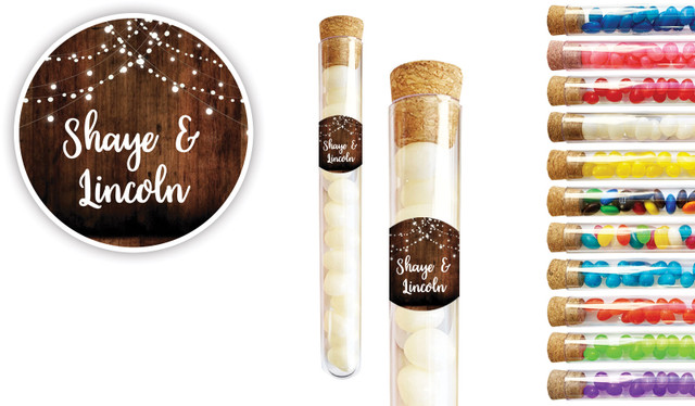 Wood Bunting Wedding Personalised Test Tubes