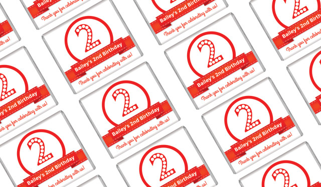Number In Red Custom Birthday Mini Chocolates