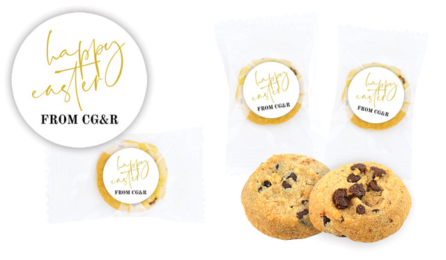 Gold On White Easter Bite-Size Cookie 5g