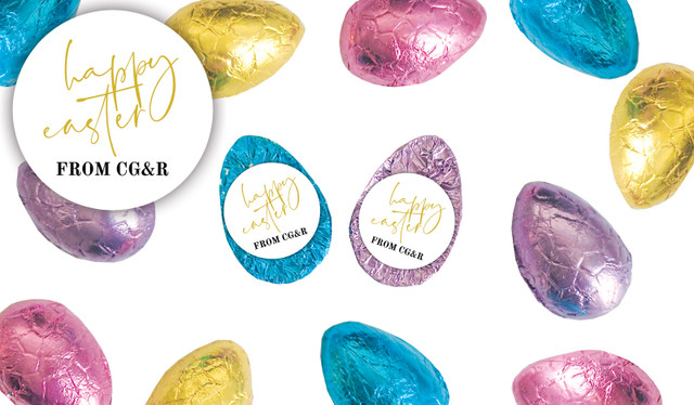 Gold On White Foil Covered Chocolate Half Eggs