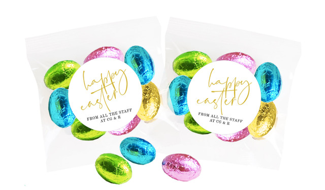 Gold On White Personalised Bag Of Easter Eggs