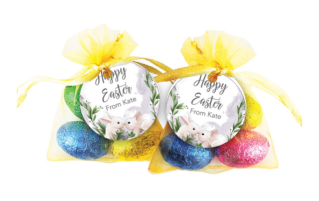 Bunny Kiss Easter Egg Organza Bag With Tag