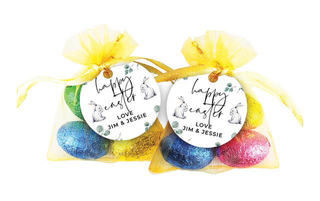 Eucalypt Easter Egg Organza Bag With Tag