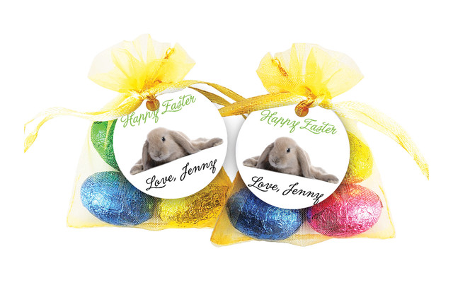 Floppy Eared Rabbit Easter Egg Organza Bag With Tag