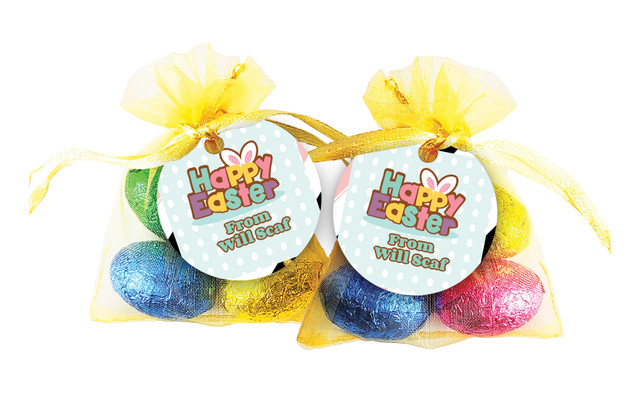 Happy Easter Egg Organza Bag With Tag