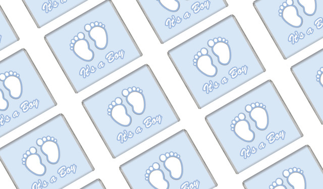 Baby Feet In Blue Baby Shower Mini Chocolates