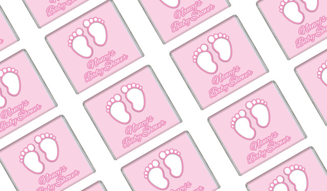 Baby Feet In Pink Baby Shower Mini Chocolates