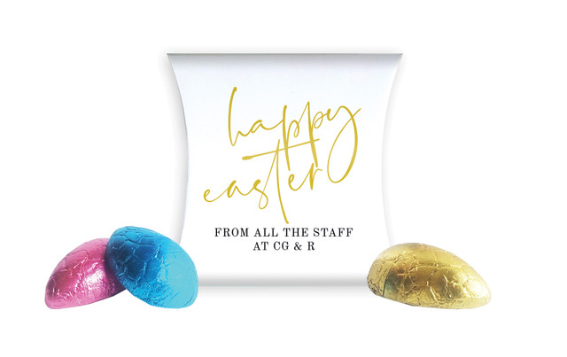 Gold On White Easter Pillow Box
