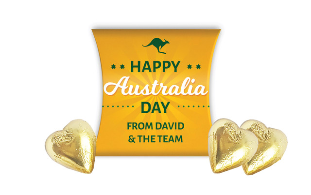 Green & Gold Australia Day Personalised Pillow Boxes