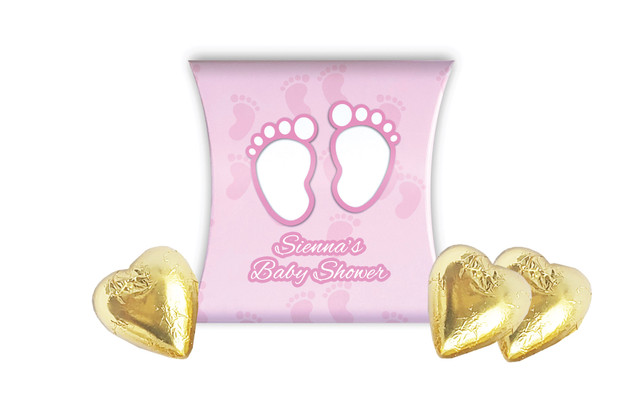 Baby Feet Pink Baby Shower Personalised Pillow Boxes