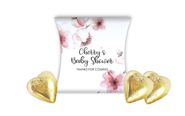 Cherry Blossoms Baby Shower Personalised Pillow Boxes