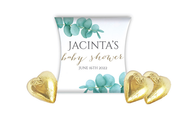 Eucalytpus Leaves Baby Shower Personalised Pillow Boxes
