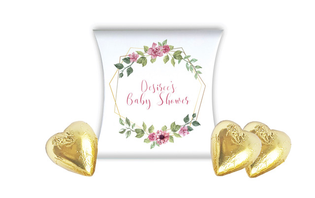 Floral Hexagons Baby Shower Personalised Pillow Boxes