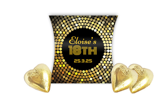 Disco Gold Personalised Birthday Pillow Boxes