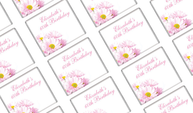 Pink Daisies Custom Birthday Mini Chocolates