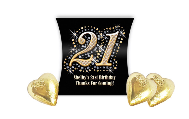 Golden Number Personalised Birthday Pillow Boxes