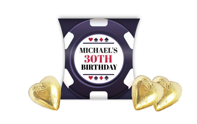 Poker Night Personalised Birthday Pillow Boxes