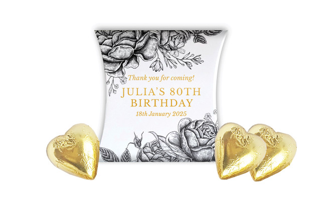 Vintage Roses Personalised Birthday Pillow Boxes