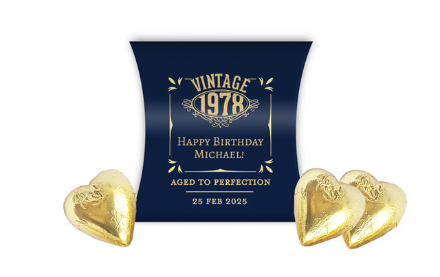 Vintage Year Personalised Birthday Pillow Boxes