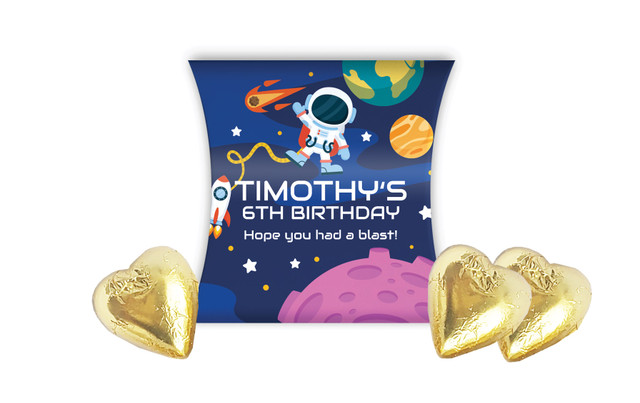 Astronaut Kids Party Personalised Pillow Boxes