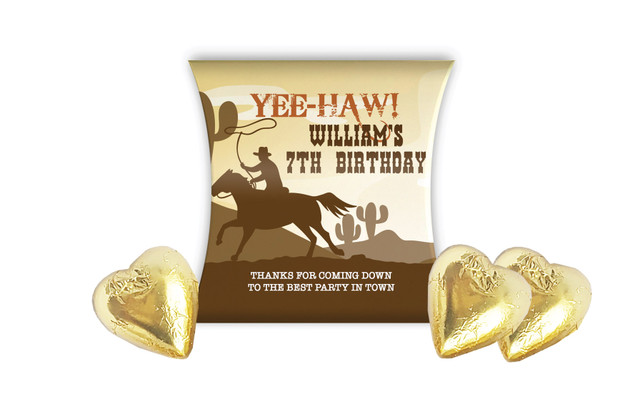 Cowboy Kids Party Personalised Pillow Boxes