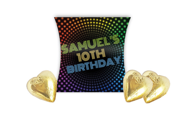 Disco Lights Kids Party Personalised Pillow Boxes