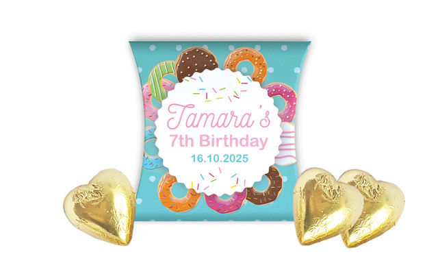 Donut Party Kids Party Personalised Pillow Boxes