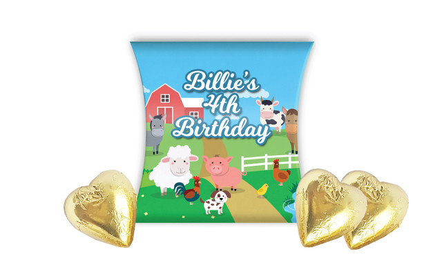 Down The Farm Kids Party Personalised Pillow Boxes