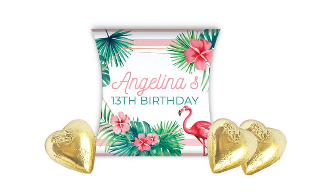 Flamingle Flamingo Kids Party Personalised Pillow Boxes